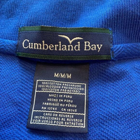 Cumberland Bay Blue Polo Shirt Size Medium - Picture 6 of 8